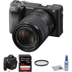 Sony Alpha a6400 Mirrorless Digital Camera with 18-135mm Lens and Accessories Kit