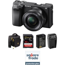 Sony Alpha a6400 Mirrorless Digital Camera with 16-50mm Lens Deluxe Kit