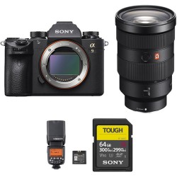 Sony Alpha a9 Mirrorless Digital Camera with 24-70mm f/2.8 Lens and Flash Kit
