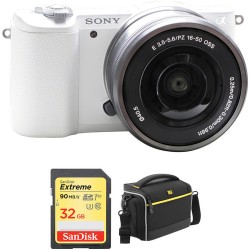 Sony Alpha a5100 Mirrorless Digital Camera with 16-50mm Lens and Accessory Kit (White)