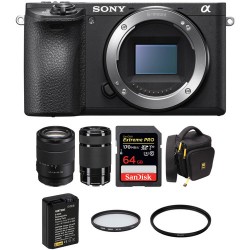 Sony Alpha a6500 Mirrorless Digital Camera with 18-135mm and 55-210mm Lenses and Accessories Kit