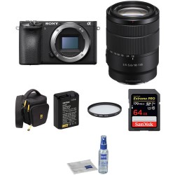 Sony Alpha a6500 Mirrorless Digital Camera with 18-135mm Lens and Accessories Kit