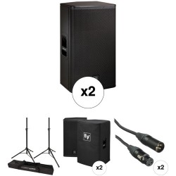 Electro-Voice ELX115P Kit with 2x Speakers, Stands, Covers, Cables, and Bag