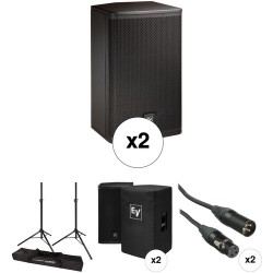 Speakers | Electro-Voice ELX112P Kit with 2 x Speakers, Stands, Covers, Cables, and Bag