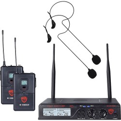 NADY | Nady U-2100 Over-the-Ear UHF Wireless Microphone System with 2 x HM-45U Unidirectional Condenser Headset Microphones