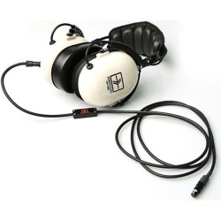 Remote Audio Modified HN7506 Headphones with Quick Release 5-Pin Female Binder to TA5F Straight Electret Headset Cable (6')