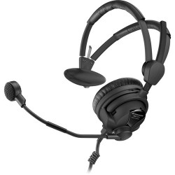 Kopfhörer mit Mikrofon | Sennheiser HMD26-II-600S-X3K1 Single-Sided Broadcast Headset with Hypercardioid Mic and XLR-3, 1/4 Cable