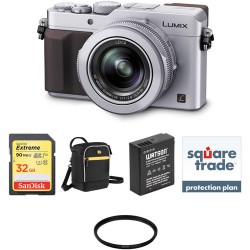 Panasonic Lumix DMC-LX100 Digital Camera Deluxe Kit (Silver)