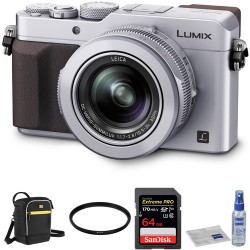 Panasonic Lumix DMC-LX100 Digital Camera with Free Accessory Kit (Silver)