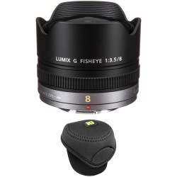 Panasonic Lumix G Fisheye 8mm f/3.5 Lens with Accessories Kit