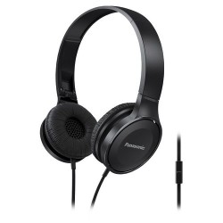 On-ear Headphones | Panasonic Lightweight On-Ear Headphones with Microphone and Controller (Black)