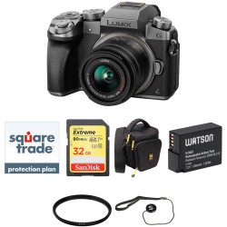 Panasonic Lumix DMC-G7 Mirrorless Micro Four Thirds Digital Camera with 14-42mm Lens Deluxe Kit (Silver)