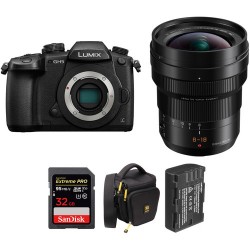 Panasonic Lumix DC-GH5 Mirrorless Micro Four Thirds Digital Camera with 8-18mm Lens and Accessories Kit
