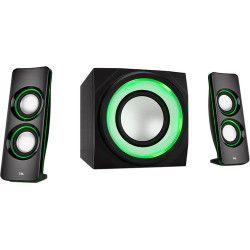 Cyber Acoustics CA-3712BT 2.1-Channel Bluetooth Speaker System with LED Lighting