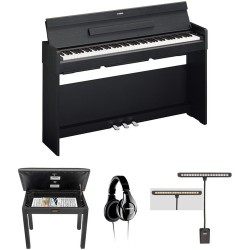 Yamaha Arius YDP-S34 Digital Piano Kit with Bench, Headphones, and LED Clip Light (Black Walnut)