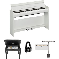 Yamaha Arius YDP-S34 Digital Piano Kit with Bench, Headphones, and LED Clip Light (White Walnut)