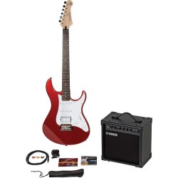 Yamaha Gigmaker Electric Bundle - Pacifica PAC012 Electric Guitar & 15-Watt Amplifier with Accessories (Red)
