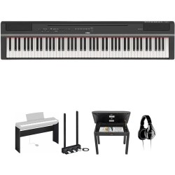 Yamaha P-125 88-Note Digital Piano and Home/Studio Deluxe Kit (Black)