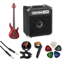 Yamaha TRBX305 5-String Electric Bass Starter Kit (Candy Apple Red)