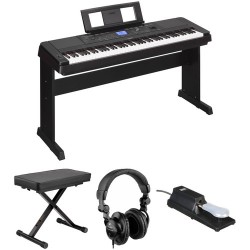 Yamaha DGX-660 88-Key Digital Piano Kit with Bench, Pedal & Headphones (Black)