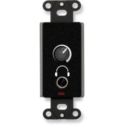 Hoofdtelefoonversterkers | RDL DB-SH1 Stereo Headphone Amplifier - Decora Panel with User Level Control (Black)