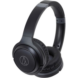 Casque sur l'oreille | Audio-Technica Consumer ATH-S200BT Wireless On-Ear Headphones with Built-In Mic (Black)