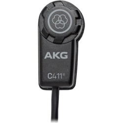 Akg | AKG C411 PP Miniature Condenser Pickup Microphone to 3-Pin XLR Male Cable (10', Matte Black)