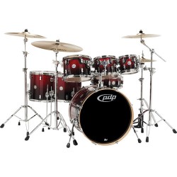 PDP | PDP Concept Maple Series 7-Piece Drum Kit (Red Fade to Black Finish)