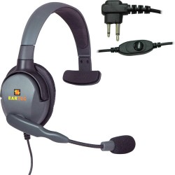Kopfhörer mit Mikrofon | Eartec Headset with Max 4G Single Connector & Inline PTT for Motorola 2-Pin Radios