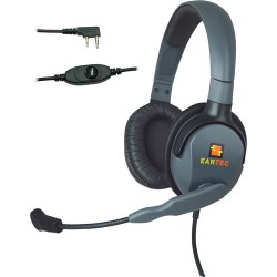 Dual-Ear Headsets | Eartec Headset with Max 4G Double Connector & Inline PTT for Kenwood 2-Pin Radios