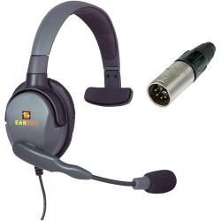 Eartec Max 4G Single Headset with 5-Pin XLR Male Connector