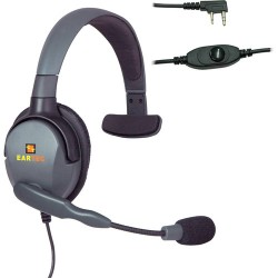 Single-Ear Mikrofonos fejhallgató | Eartec Headset with Max 4G Single Connector & Inline PTT for Kenwood 2-Pin Radios