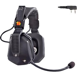 Headsets | Eartec Ultra Double Headset with 2-Pin Shell Mount PTT Connector for Kenwood 2-Way Radios
