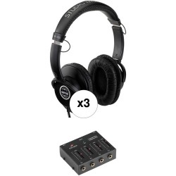 Senal SMH-500 Professional Studio Headphones and Headphone Amplifier Kit (3-Pack)