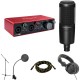 Focusrite Scarlett 1-Person Podcasting Kit with 2i2 Gen 3 USB Interface, Audio-Technica Microphone, and Recording Accessories