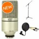 MXL 990 Large-diaphragm Condenser Microphone with Boom Stand, Pop Filter, and Microphone Cable