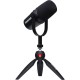 Shure MV7 Podcasting Microphone Bundle with Manfrotto PIXI Mini Tripod, Black