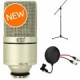 MXL 990 Large-diaphragm Condenser Microphone with Boom Stand, Pop Filter, and Microphone Cable