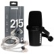 Shure MV7-K USB Microphone and SE215 Earphones Content Creator Bundle