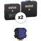 Rode Wireless GO 2-Person Compact Digital Wireless Microphone System Kit with Mixer Adapter/Bracket (2.4 GHz, Black)