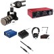 Rode PodMic Dynamic Podcasting Microphone Kit with Focusrite Scarlett 2i2 Audio interface & Multiple Accessories