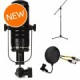 MXL BCD-1 Live Broadcast Dynamic Microphone with Boom Stand, Pop Filter, and Microphone Cable
