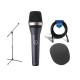 AKG D5 Standard Dynamic Handheld Microphone W/Boom Mic Stand/ Windscreen/ Cable