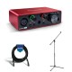 Focusrite Scarlett Solo 3rd Generation USB Interface - Mic Stand - XLR Cable