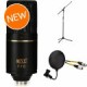 MXL 770 Large-diaphragm Condenser Microphone with Boom Stand, Pop Filter, and Microphone Cable