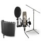 Rode Recording Microphone Package With NT1-A Condenser Microphone, SM6 Shockmount, Pop Filter, CAD VS1 Vocalshield, Boom Stand and 20' XLR Cable