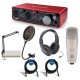 Focusrite Scarlett 2i2 2x2 USB Audio Interface, 3rd Gen With Microphone Bundle