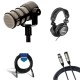 Rode PodMic Dynamic Podcasting Microphone with Headphones and Cables