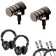 Rode PodMic Dynamic Podcasting Microphone with Headphones and Cables, 2-Pack