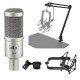 Heil Sound PR40 Dynamic Studio Microphone, Chrome + Studio Bundle